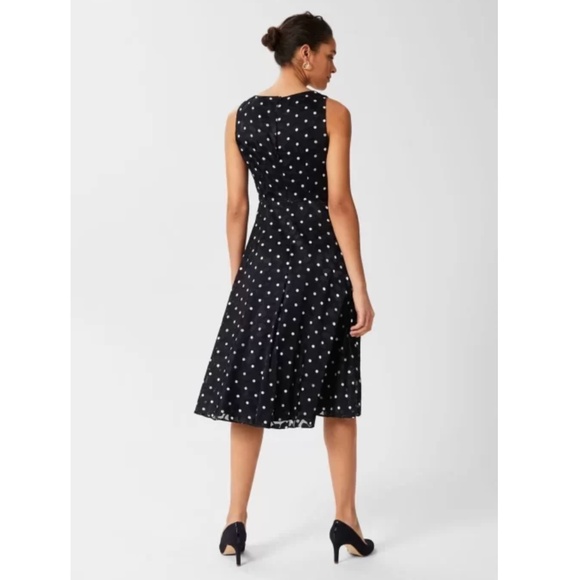NWT Hobbs Adeline Spot Fit And Flare Dress Size 12 - Picture 5 of 16